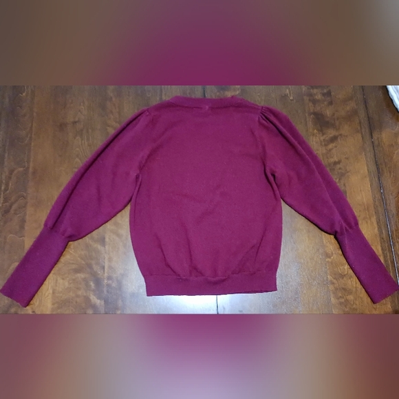 Crimson Puff Sleeve Sweater - Picture 3 of 4